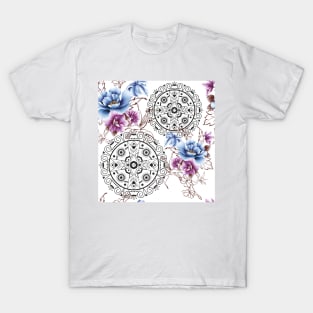 Cute flowers with mandala patterns T-Shirt